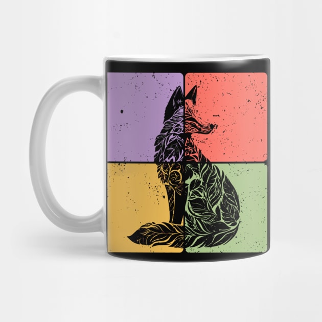 Fox Silhouette Minimalist Wildlife Art by TuncGK